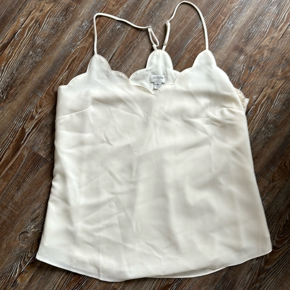 Jcrew white scalloped tank top